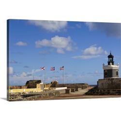 Large Solid-Faced Canvas Print Wall Art Print 30 x 20 entitled Puerto Rico. Fort San Felipe del Morro, Puerto Rico