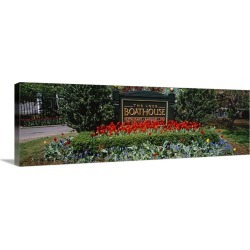 Large Gallery-Wrapped Canvas Wall Art Print 36 x 12 entitled Sign board in a park, Central Park, Manhattan, New York City,...