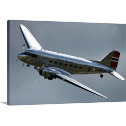 Large Gallery-Wrapped Canvas Wall Art Print 24 x 16 entitled C-47 Dakota in Norwegian colours