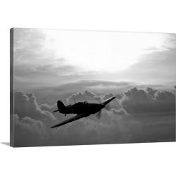Large Gallery-Wrapped Canvas Wall Art Print 24 x 16 entitled A Hawker Hurricane aircraft in flight