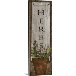 Large Solid-Faced Canvas Print Wall Art Print 12 x 36 entitled Herbs