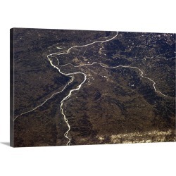 Large Solid-Faced Canvas Print Wall Art Print 30 x 20 entitled St. Louis, at the joining of mighty rivers. Gateway to the ...