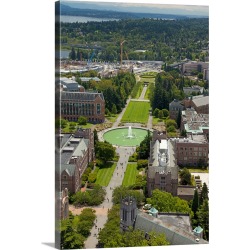 Large Gallery-Wrapped Canvas Wall Art Print 16 x 24 entitled University of Washington, Seattle, Washington - Aerial Photog...