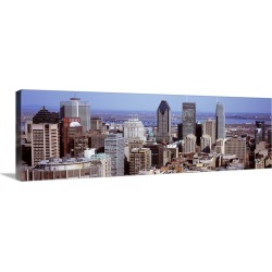 Large Gallery-Wrapped Canvas Wall Art Print 36 x 12 entitled Aerial view of buildings in a city, Montreal, Quebec, Canada