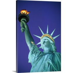 Large Gallery-Wrapped Canvas Wall Art Print 20 x 30 entitled Statue Of Liberty In New York City At Dusk