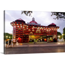 Large Solid-Faced Canvas Print Wall Art Print 30 x 20 entitled Puerto Rico, Ponce, Ponce, Plaza las Delicias, The Parque d...