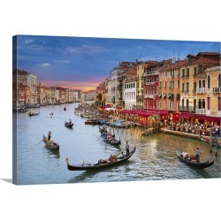 Large Gallery-Wrapped Canvas Wall Art Print 24 x 16 entitled Italy, Veneto, Venezia district, Venice, Grand Canal, View fr...