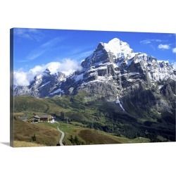 Large Solid-Faced Canvas Print Wall Art Print 30 x 20 entitled The Wetterhorn, near Grindelwald, Bernese Oberland, Swiss A...