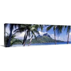 Large Solid-Faced Canvas Print Wall Art Print 48 x 16 entitled Bora Bora Tahiti Polynesia