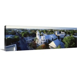 Large Gallery-Wrapped Canvas Wall Art Print 30 x 10 entitled Florida, Key West, Duval Street