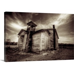 Large Gallery-Wrapped Canvas Wall Art Print 24 x 16 entitled A timber shack with dramatic sky