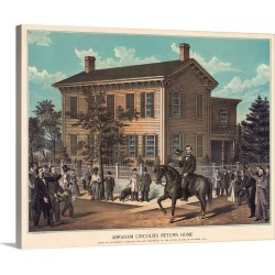 Large Gallery-Wrapped Canvas Wall Art Print 20 x 16 entitled Abraham Lincoln's Return Home