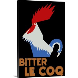 Large Gallery-Wrapped Canvas Wall Art Print 20 x 30 entitled Bitter le Coq - Vintage Liquor Advertisement