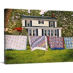 Large Gallery-Wrapped Canvas Wall Art Print 24 x 18 entitled Quilt Patterns