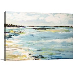 Large Solid-Faced Canvas Print Wall Art Print 30 x 20 entitled Beach Surf III