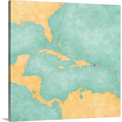 Large Solid-Faced Canvas Print Wall Art Print 20 x 20 entitled Puerto Rico - Carribbean
