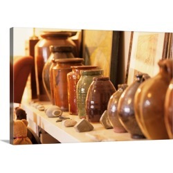 Large Solid-Faced Canvas Print Wall Art Print 30 x 20 entitled 18th and 19th century American bottles