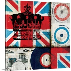 Large Solid-Faced Canvas Print Wall Art Print 20 x 20 entitled British Rock II