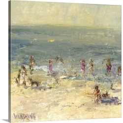 Large Solid-Faced Canvas Print Wall Art Print 20 x 20 entitled Impasto Beach Day II