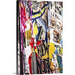 Large Gallery-Wrapped Canvas Wall Art Print 20 x 30 entitled Graffiti on wall in New York City