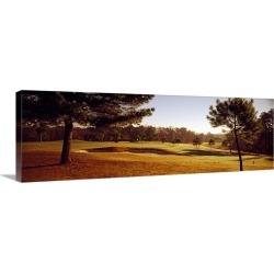 Large Solid-Faced Canvas Print Wall Art Print 48 x 16 entitled Golf Course NC
