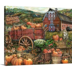 Large Solid-Faced Canvas Print Wall Art Print 30 x 24 entitled Pumpkin Farm