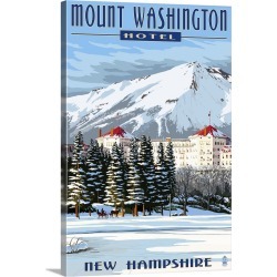 Large Gallery-Wrapped Canvas Wall Art Print 16 x 24 entitled Mount Washington Hotel in Winter - Bretton Woods, New Hampshi...