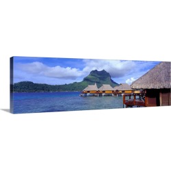 Large Solid-Faced Canvas Print Wall Art Print 48 x 16 entitled Bora Bora French Polynesia
