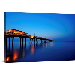 Large Solid-Faced Canvas Print Wall Art Print 30 x 20 entitled Sunrise at dania beach park, South Florida