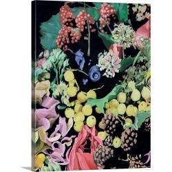 Large Solid-Faced Canvas Print Wall Art Print 30 x 40 entitled Floral on Black II