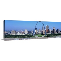 Large Solid-Faced Canvas Print Wall Art Print 48 x 16 entitled Missouri, St. Louis, Gateway Arch
