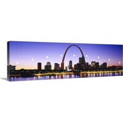 Large Solid-Faced Canvas Print Wall Art Print 48 x 16 entitled Skyline St Louis MO
