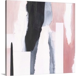 Large Solid-Faced Canvas Print Wall Art Print 20 x 20 entitled Blush & Onyx I