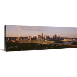 Large Solid-Faced Canvas Print Wall Art Print 48 x 16 entitled Cincinnati OH