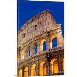 Large Gallery-Wrapped Canvas Wall Art Print 20 x 30 entitled Exterior View Of The Coliseum Amphitheatre At Night, Rome, Italy