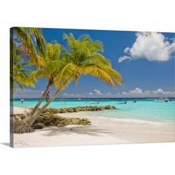 Large Solid-Faced Canvas Print Wall Art Print 30 x 20 entitled Barbados, Worthings Beach