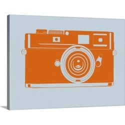 Large Gallery-Wrapped Canvas Wall Art Print 30 x 23 entitled Orange Camera