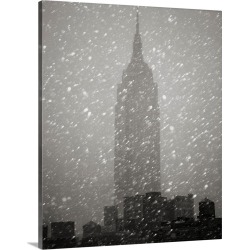 Large Gallery-Wrapped Canvas Wall Art Print 19 x 24 entitled Snowfall In New York City