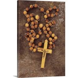 Large Solid-Faced Canvas Print Wall Art Print 24 x 36 entitled Rosary crucifix