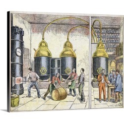 Large Solid-Faced Canvas Print Wall Art Print 30 x 24 entitled Distillery, 19th century