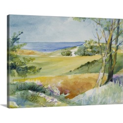 Large Gallery-Wrapped Canvas Wall Art Print 24 x 18 entitled Distant Ocean View
