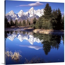 Large Solid-Faced Canvas Print Wall Art Print 20 x 20 entitled Grand Teton National Park VII
