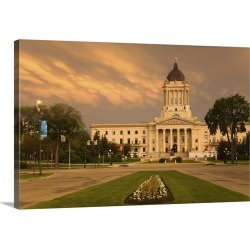 Large Gallery-Wrapped Canvas Wall Art Print 30 x 20 entitled Legislative Building, Winnipeg, Manitoba, Canada, North America