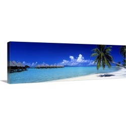 Large Solid-Faced Canvas Print Wall Art Print 48 x 16 entitled Bora Bora South Pacific
