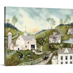 Large Solid-Faced Canvas Print Wall Art Print 30 x 24 entitled Hillside Farm