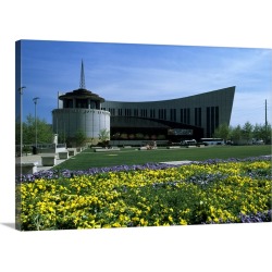 Large Gallery-Wrapped Canvas Wall Art Print 24 x 16 entitled Facade of an entertainment building, Country Music Hall of Fa...