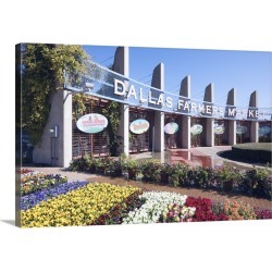 Large Gallery-Wrapped Canvas Wall Art Print 24 x 16 entitled Entrance to the Dallas Farmers Market
