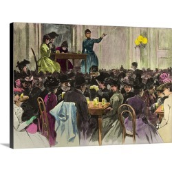 Large Gallery-Wrapped Canvas Wall Art Print 30 x 22 entitled Public Meeting Suffragettes in Berlin, Early 20th Century, Co...
