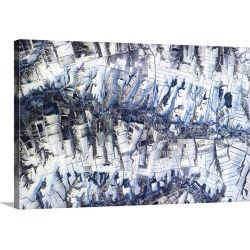 Large Solid-Faced Canvas Print Wall Art Print 30 x 20 entitled Pillowy farms of eastern Europe, tidily etched in snow