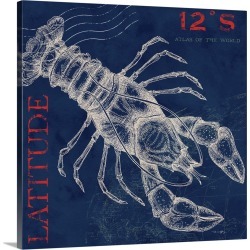 Large Gallery-Wrapped Canvas Wall Art Print 16 x 16 entitled Lobster